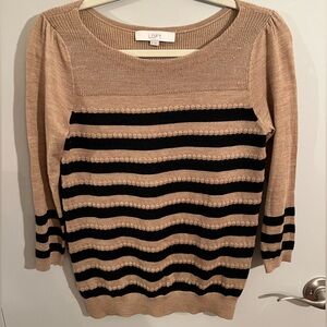 LOFT Stripe 3/4 Sleeve Top